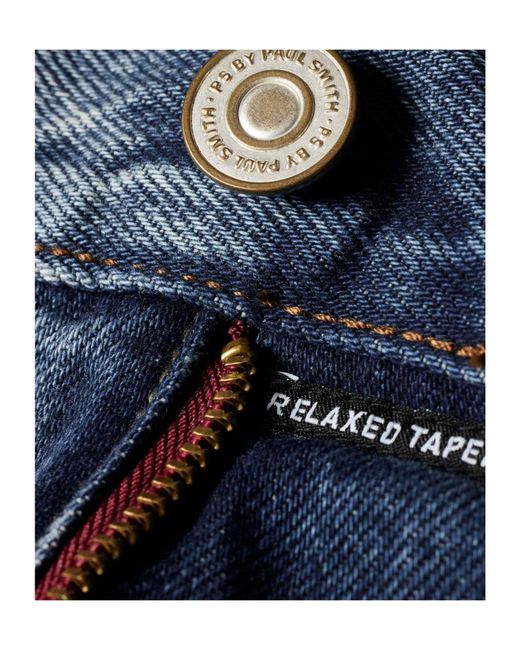 Paul Smith Blue Relaxed Tapered-Fit Vintage-Wash Jeans for men