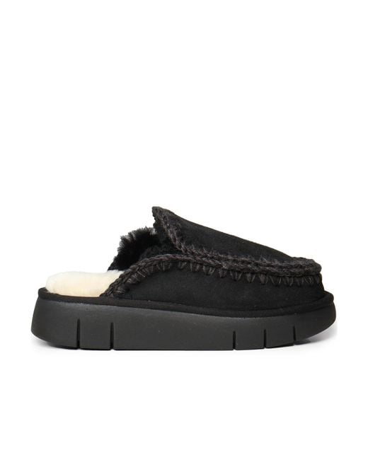 Mou Black Bounce Slip On Clogs