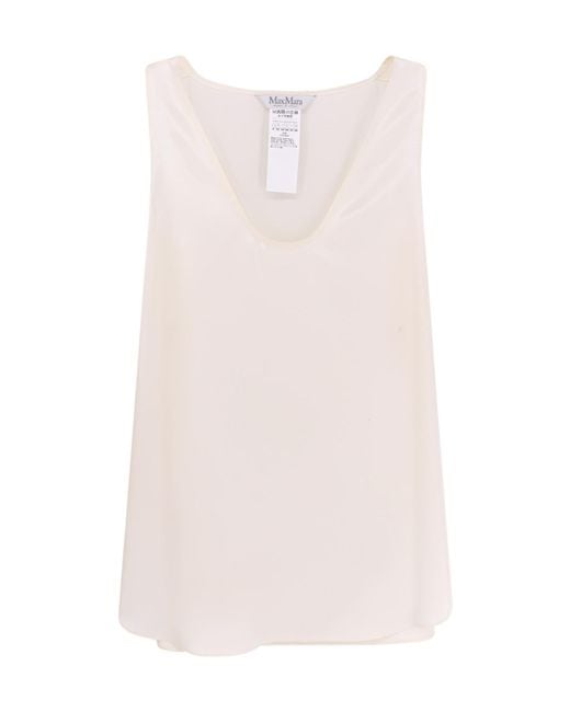 Max Mara White Filly Sleevelvess Top