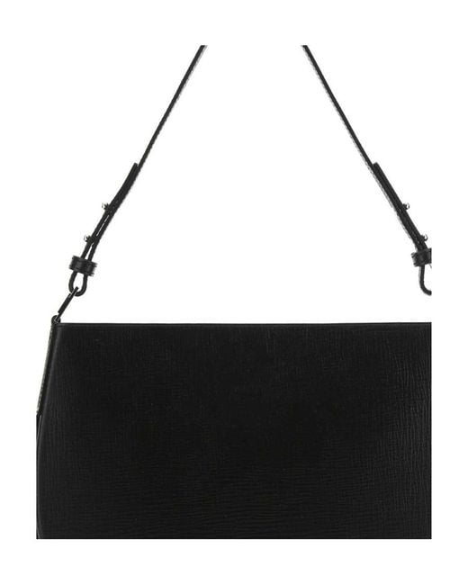 By Far Black Issa Logo Plaque Shoulder Bag