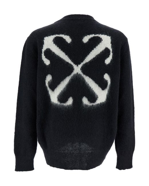 Off-White c/o Virgil Abloh Blue Arrow Knit Crewneck Sweater for men