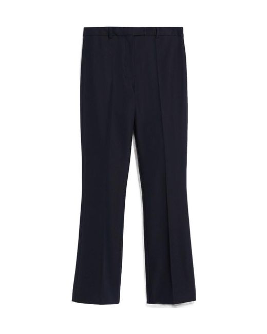 Max Mara Blue 'S High Waist Straight Leg Pants