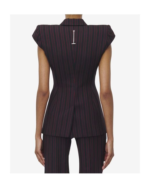 McQueen Black Wool Vest