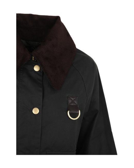 Barbour Black Logo Embroidered Long-Sleeved Jacket