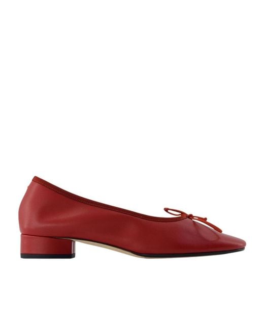 Aeyde Red Onda Bow Pumps