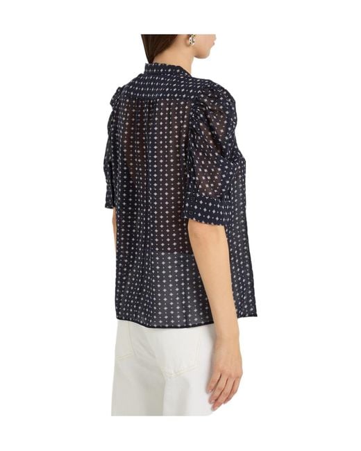 FRAME Blue Silk Blouse