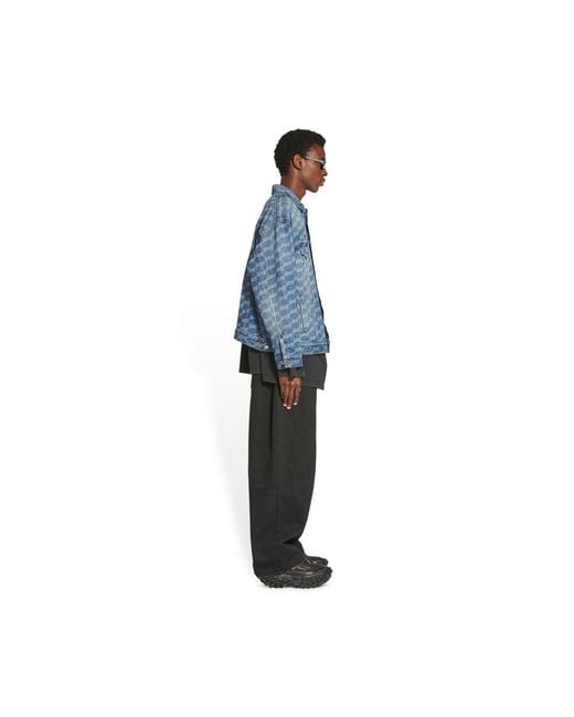 Balenciaga Blue Giacca Bb Monogram Large Fit Da Uomo for men
