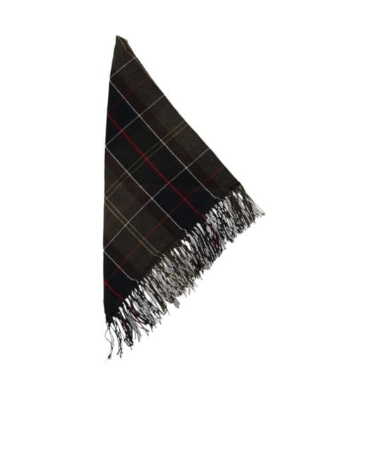 Barbour Black Plaid Scarf