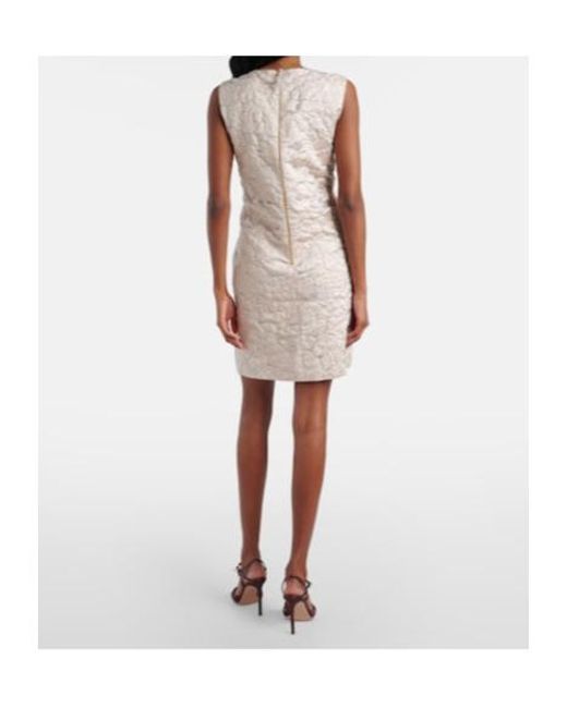 Carolina Herrera Natural Lamé Shift Dress