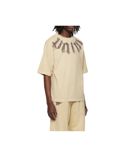 Palm Angels White Big Neck Logo Loose Fit T-Shirt for men