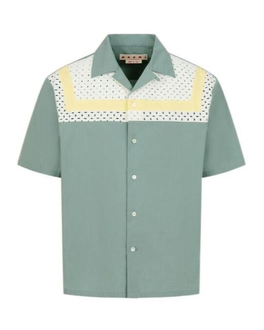 Marni Green Anglaise Stripe Shirt for men