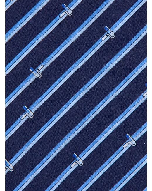 Ferragamo Blue Printed Tie for men