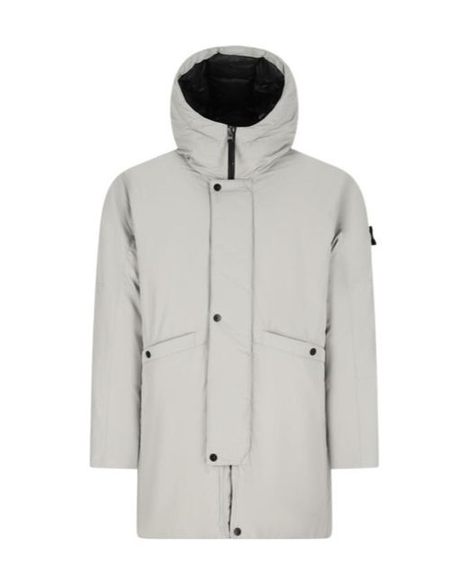 Stone Island Gray Micro Twill Long Parka for men