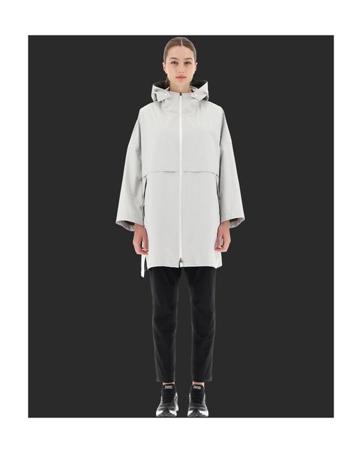Herno White Hooded Zip Coat