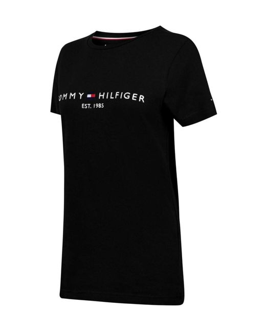 Tommy Hilfiger Black Logo Short Sleeve T-Shirt for men