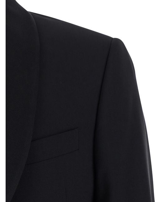 Emporio Armani Black Slim Shawl Lapel Suit for men