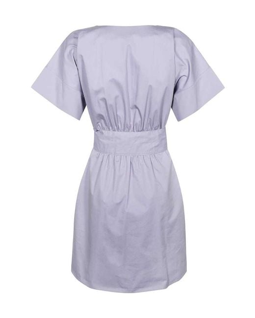 Emporio Armani Purple V-Neck Dress