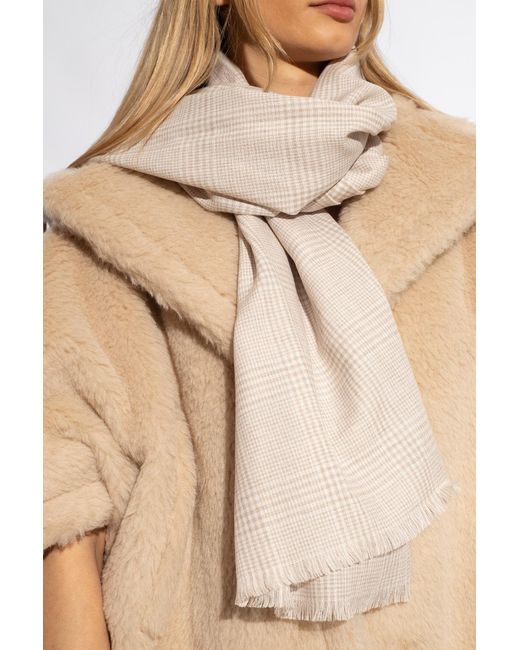 Max Mara Natural Plaid Scarf