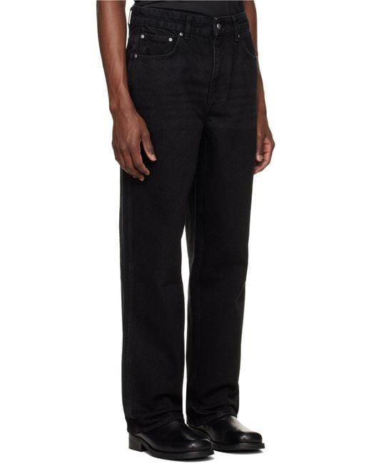 Represent Black Belt Loop Denim Trousers for men