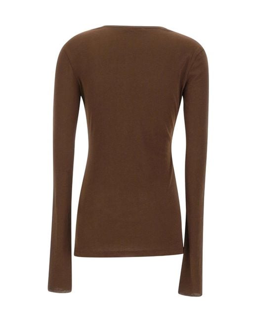 Entire studios Brown Sheer Long Sleeve Knitted Top