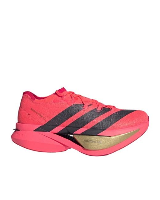 Adidas Pink Adizero Prime X3 Strung Shoes for men