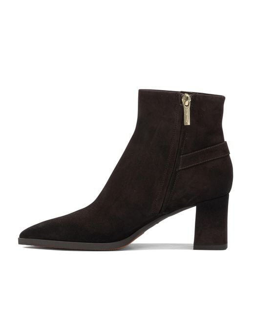 Santoni Black Pointed-Toe Ankle Boots