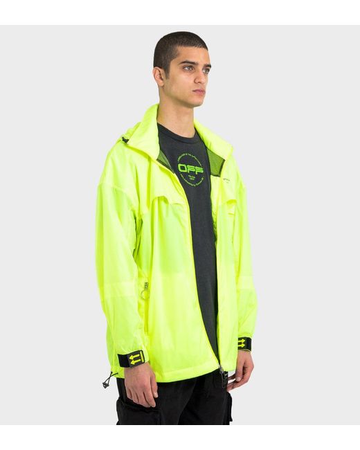 Off-White c/o Virgil Abloh Yellow Hooded Lightweight Jacket for men
