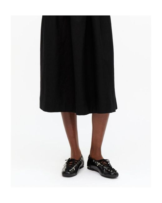 Ganni Black Square-Toe Lace-Up Balleina Shoes