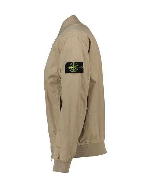 Stone Island Natural Compass-Logo Patch Bomber Jacket for men