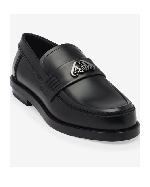 McQueen Black Seal Slip-On Loafers