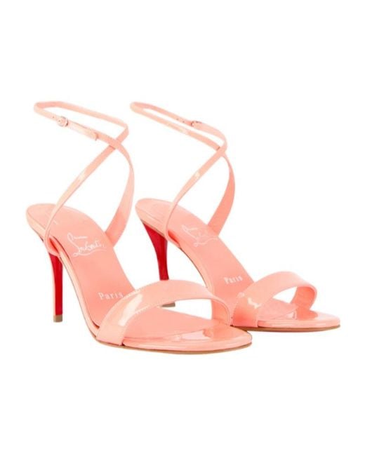 Christian Louboutin Pink Round-Toe High-Heeled Sandals