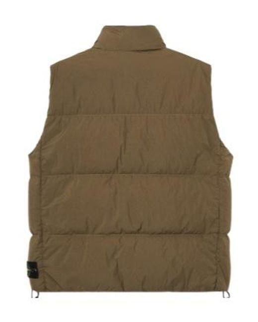 Stone Island Green Wind-Resistant Down Vest With Anti-Drop for men