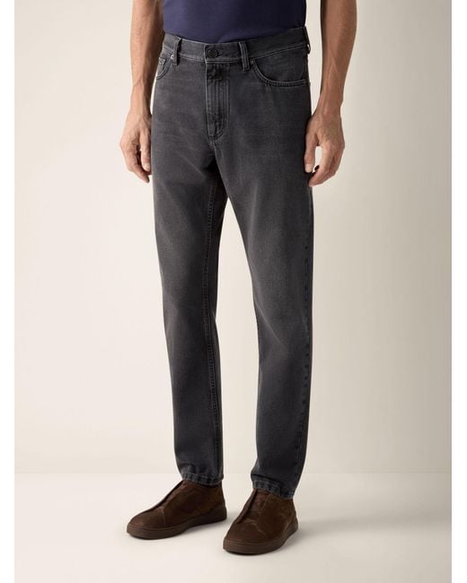 Zegna Gray Roccia Stone-Washed Jeans for men