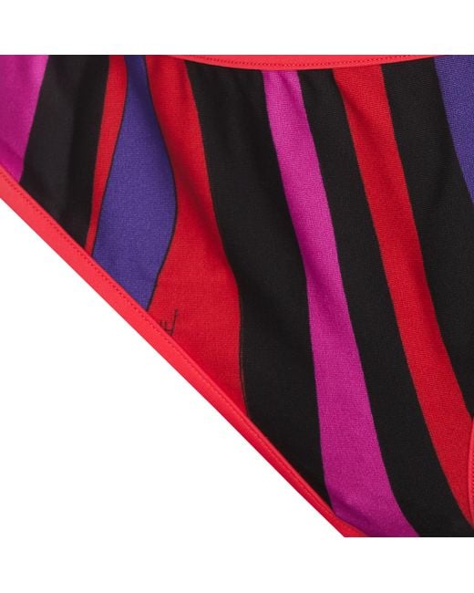 Emilio Pucci Red Marmo-Print Bikini Bottom