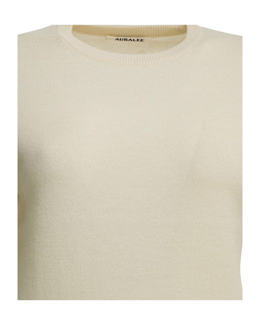 Auralee Natural Cashmere Crew Neck Knit Sweater