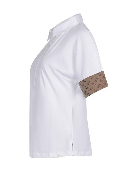 Herno White Logo Trim Polo T-Shirt