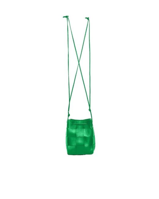 Bottega Veneta Green Small Cassette Drawstring Shoulder Bag