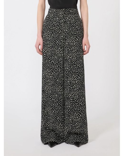 Max Mara Gray Studio Fresco Printed Wide Leg Trousers
