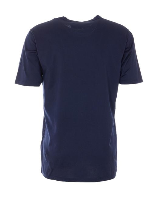C P Company Blue Logo Label Crewneck T-Shirt for men