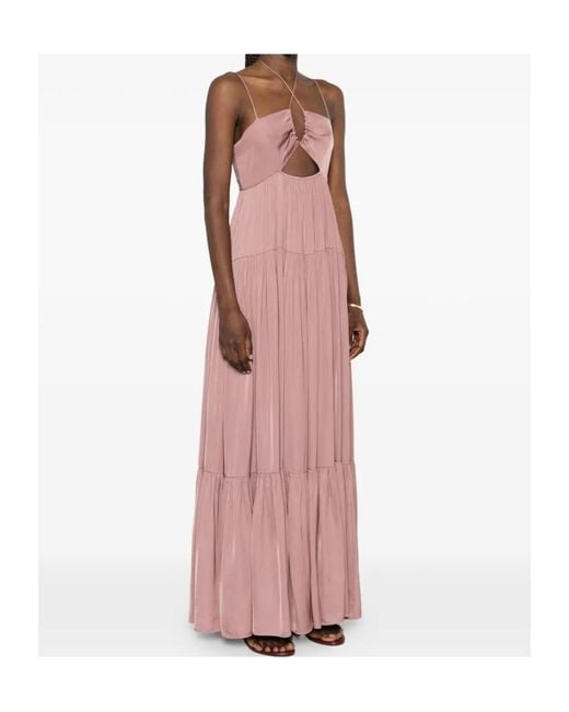 Patrizia Pepe Pink Cut-Out Detail Maxi Dress