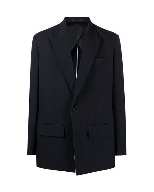 Valentino Blue Single-Breasted Long-Sleeved Blazer for men