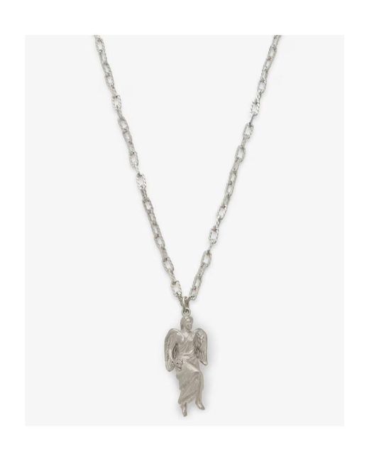 Fendi White Coloured Metal Necklace