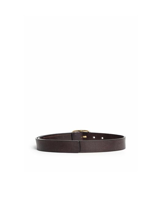 Loewe White Logo Engraved Belt
