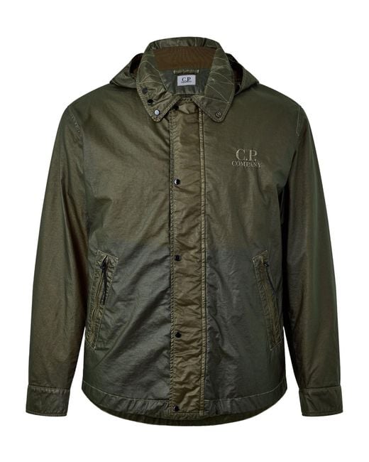 C P Company Green Technical Hooded Jacket for men
