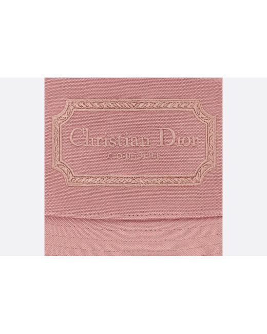 Dior Pink Homme Logo Embroidered Bucket Hat for men