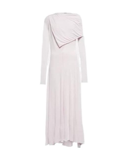 Jil Sander White Draped Crêpe Gown