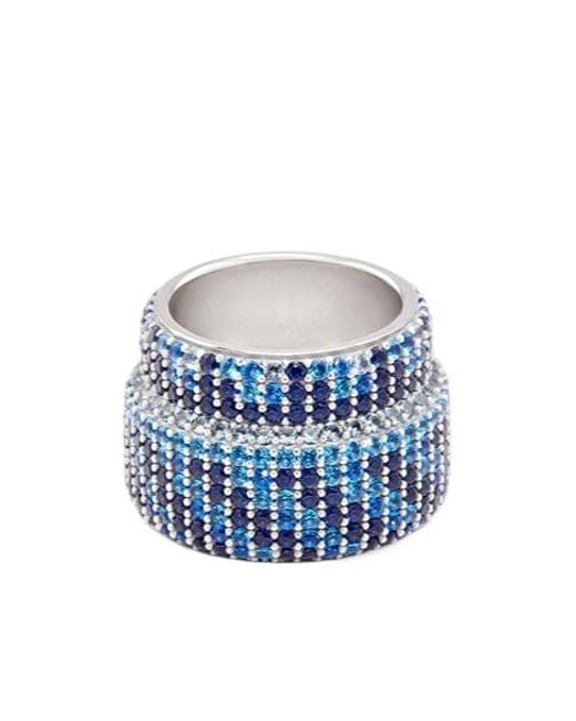 Loewe Blue Large Pavé Ring