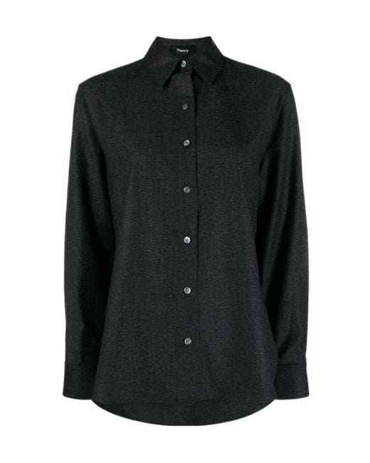 Theory Black Long-Sleeved Shirt