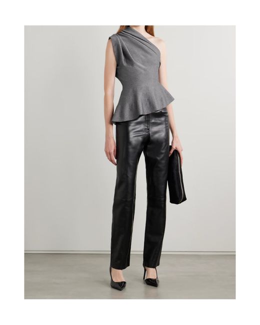 Khaite Gray One-Shoulder Top