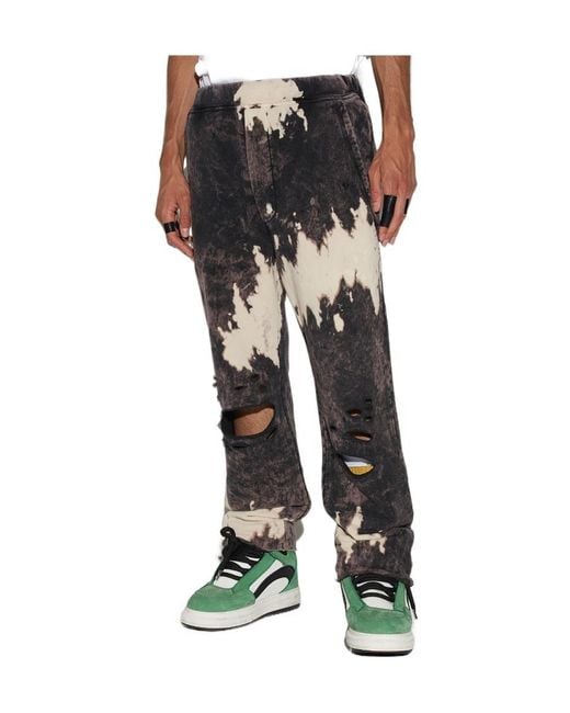 DSquared² Black Distressed-Effect Logo Track Pants for men